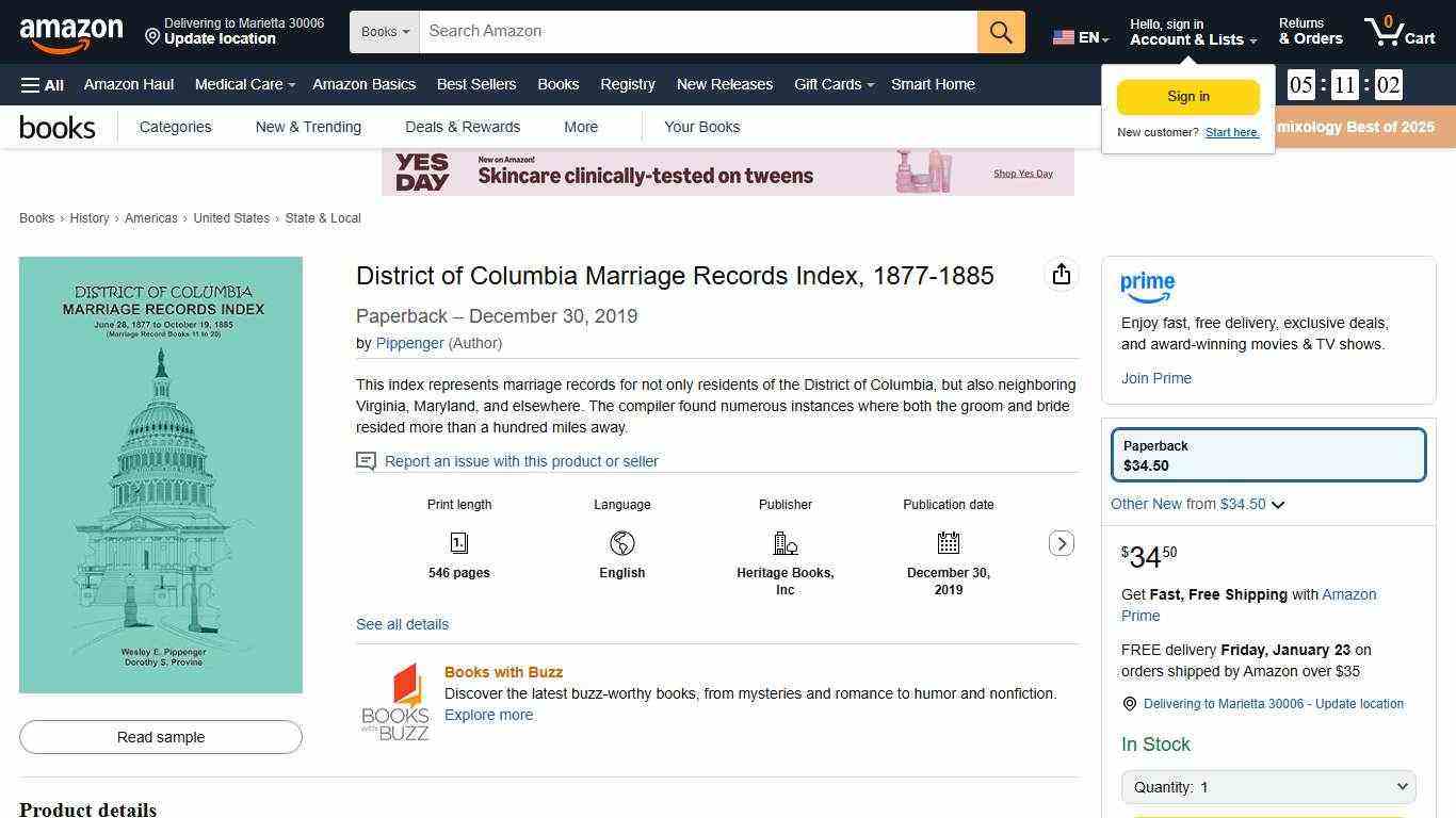 District of Columbia Marriage Records Index, 1877-1885: Pippenger: 9781585495634: Amazon.com: Books